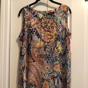 Print Sleeveless Tunic-Multi-Color Print